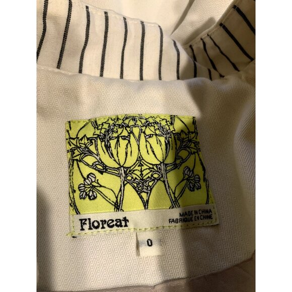 Floreat Anthropologie Cream W/ Blue Striped Trim Jacket, Size 0 (US) - Picture 10 of 10